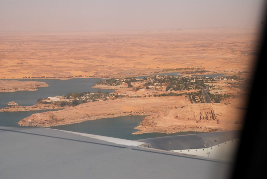 Day trip to Abu Simbel - viewing the temple from my plane window