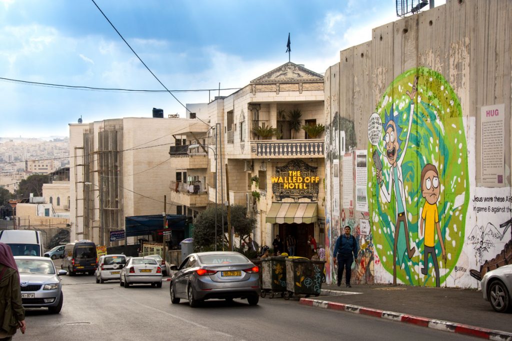 Street Art West Bank Bethlehem walled off Hotel