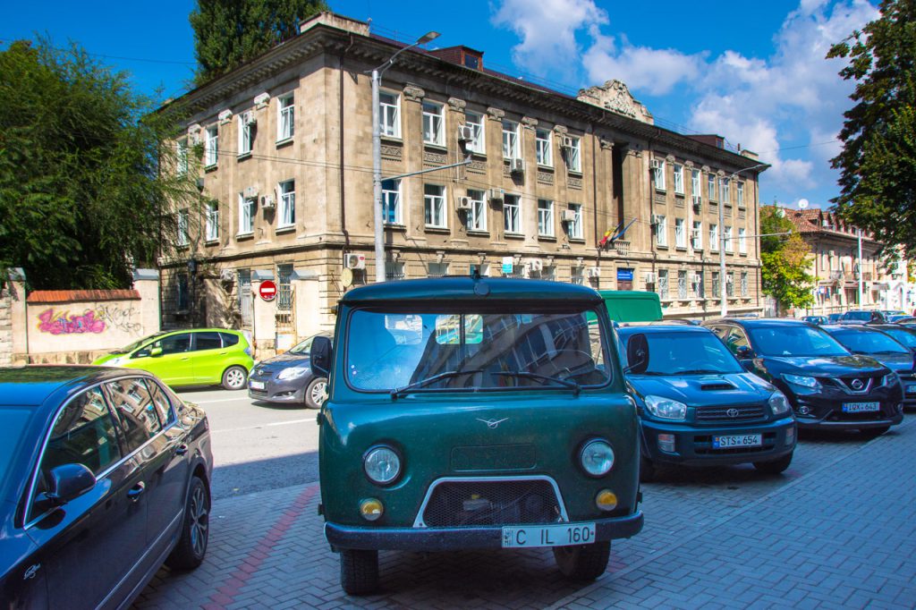 Chisinau Moldova architecture with UAZ