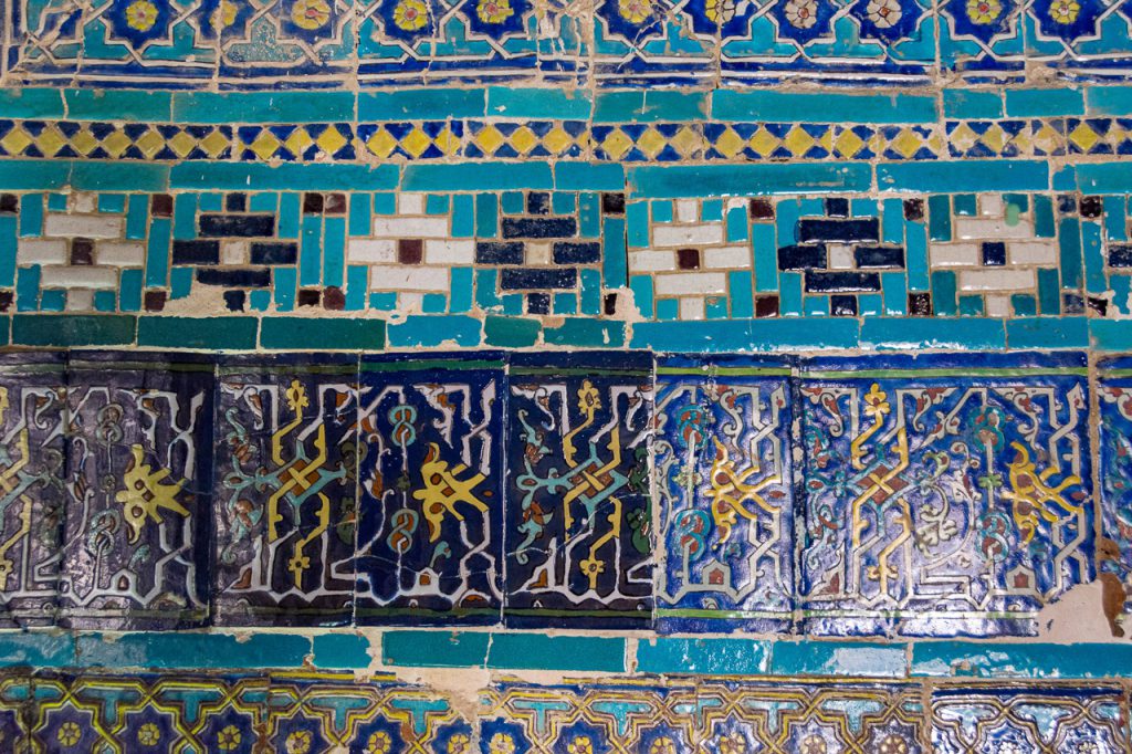Uzbekistan, Samarkand, Shah-i-Zinda, detail