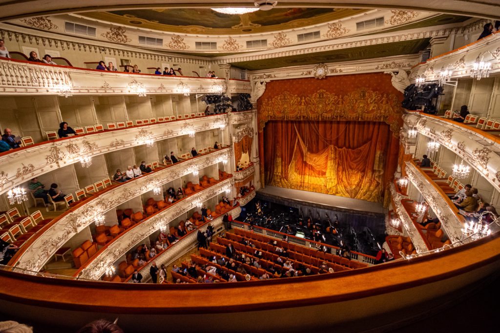 Excellent view of the theatre interior and the stage from the third circle