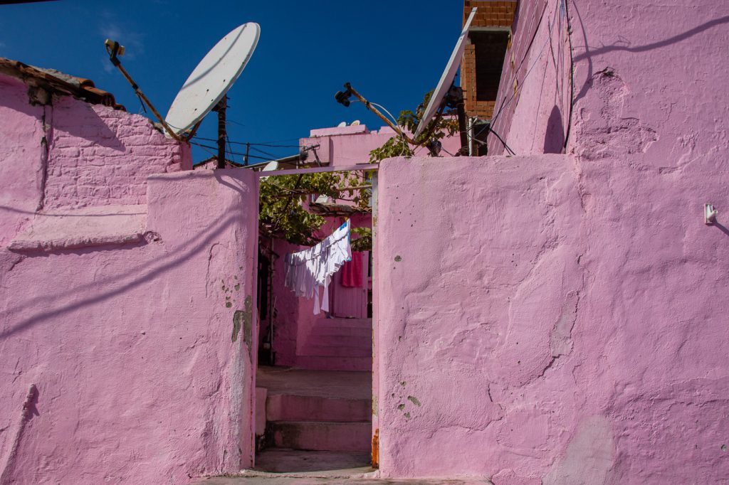 Kusadasi rainbow houses in Tepe neighbourhood