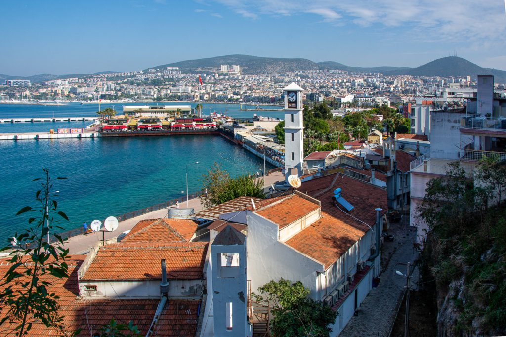 View of the port and city of Kusadasi