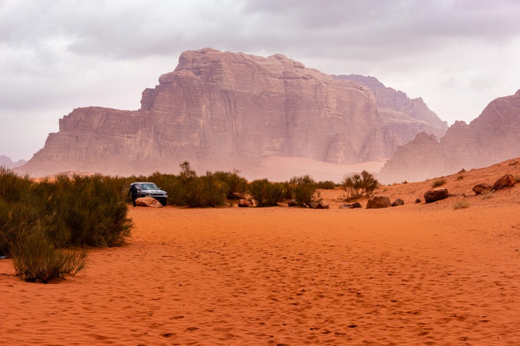 Red Sands and amazing rock formations, Wadi Rum