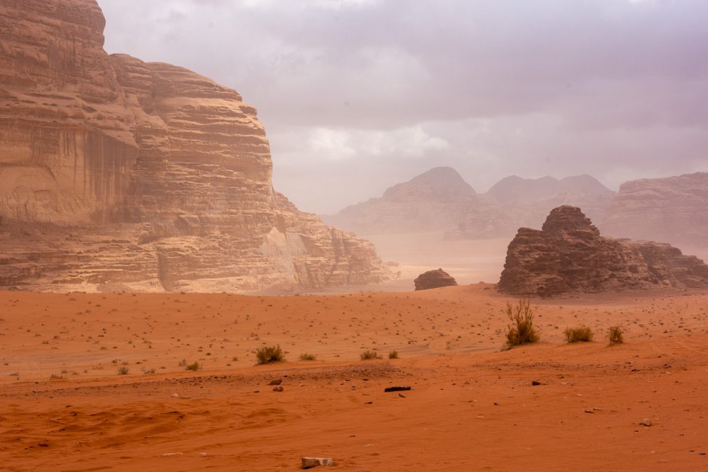 Desert views at the ruins of "Lawrences House" in Wadi Rum