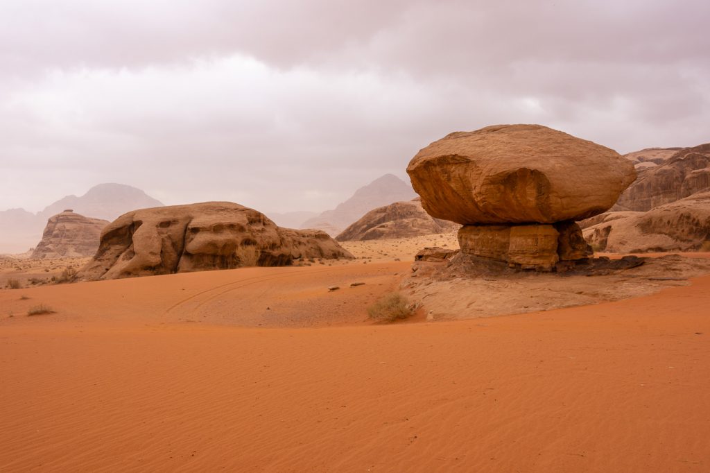 Mushroom Rock in Wadi Rum, Jordan