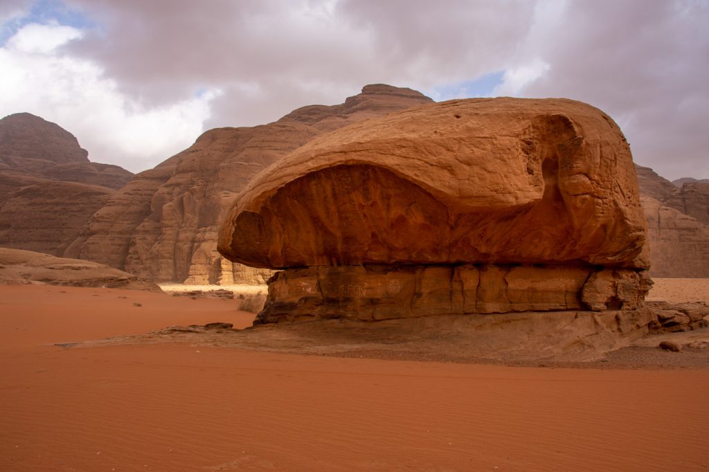 Mushroom Rock in Wadi Rum, Jordan
