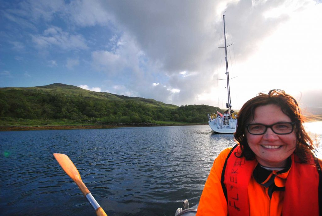 rowing a dinghy, Western Isles, Scotland