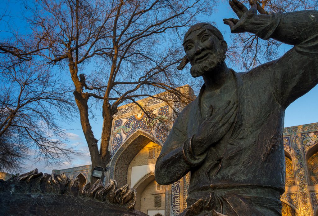 Lyabi Hauz Square, Nasreddin Hodja statue