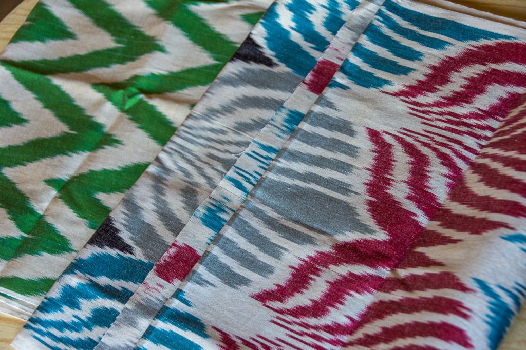Uzbekistan, shopping, fabric, from Feruzas Ikat Store