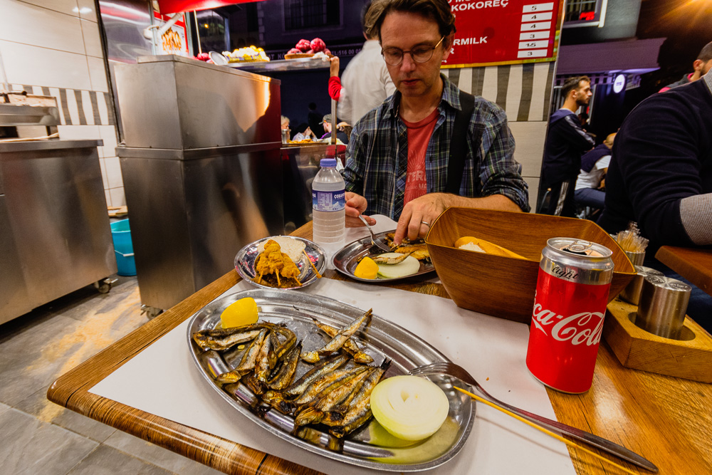 Fresh fish in a cafe in Istanbul