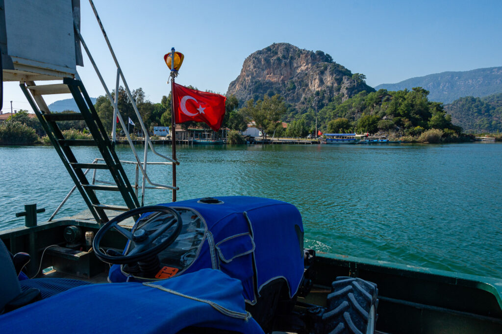 The ferry approaching Kaunos, Dalyan, Turkey, Turkey Aegean road trip