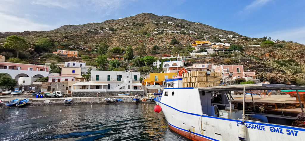Alicudi Port in summer