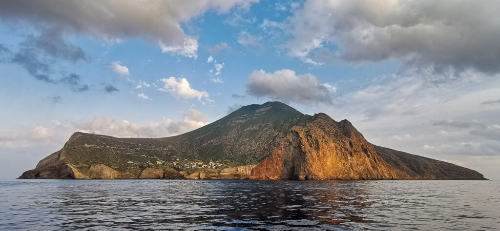 View of Pollara Village on Salina Island in Italy