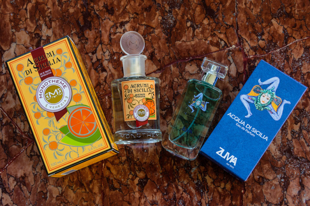Monotheme Venezia and Zuma profumi scents bought as souvenirs from Sicily