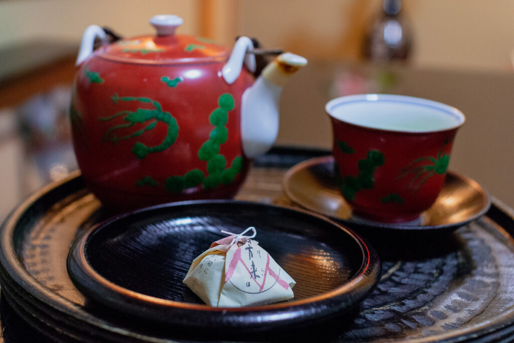 Japanese tea and a traditional Japanese sweet