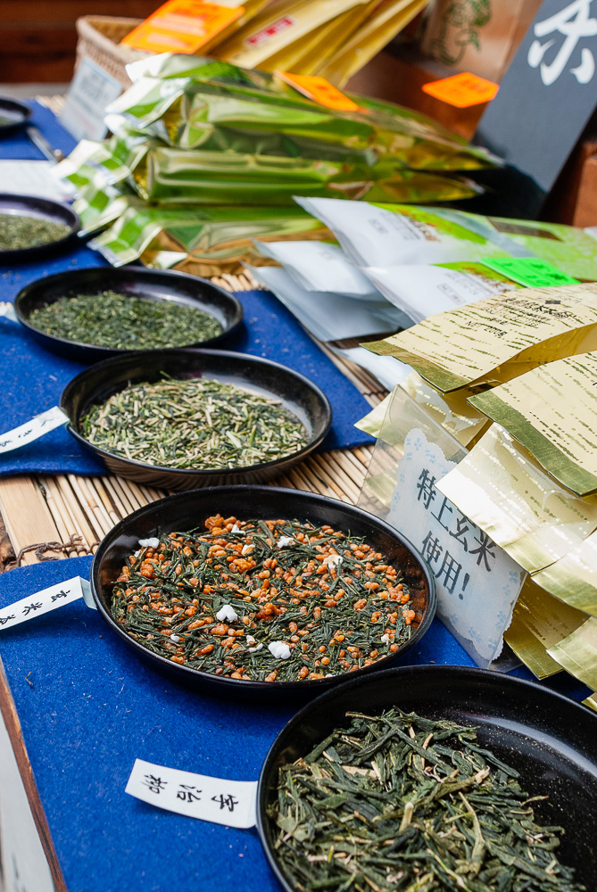 Sampling tea in Uji