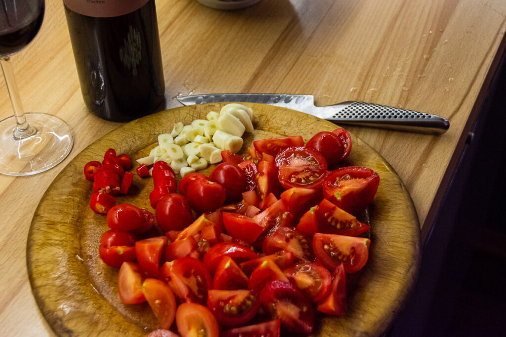 Pasta alla Norma ingredients to cook at home