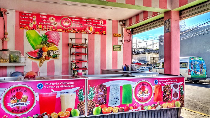 Colourful ice cream stall in PLaya del Carmen