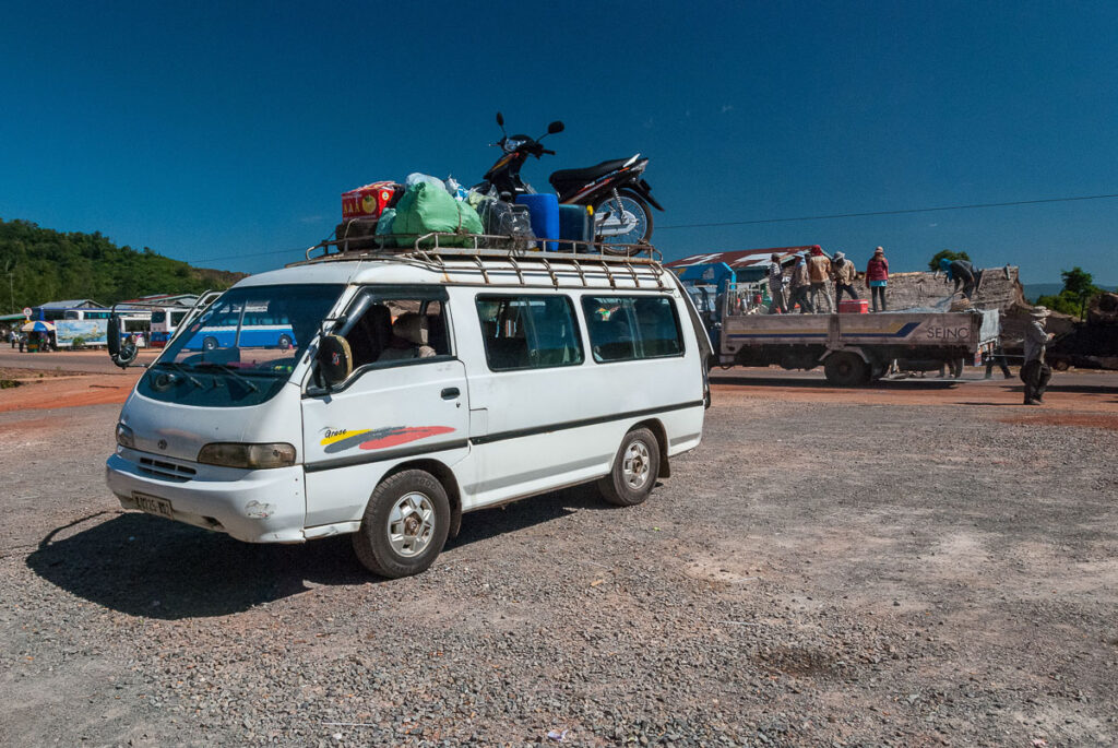 Well-filled minibus for our ride to Koh Kong