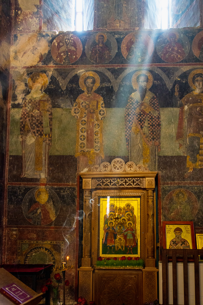 wall frescos at Gremi Cathedral, now Church of the Archangels