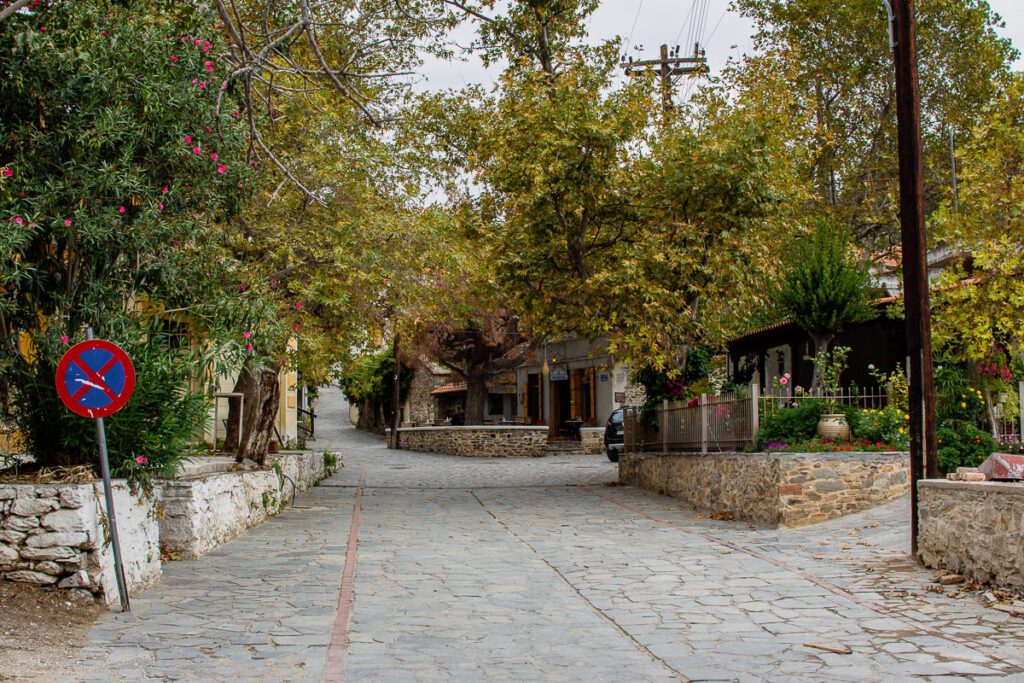 Cobbled street in Old Nikiti Village