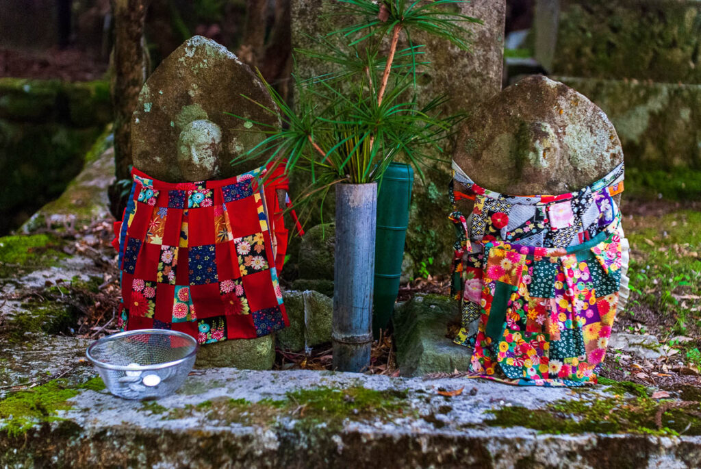 Jizo in colourful bibs