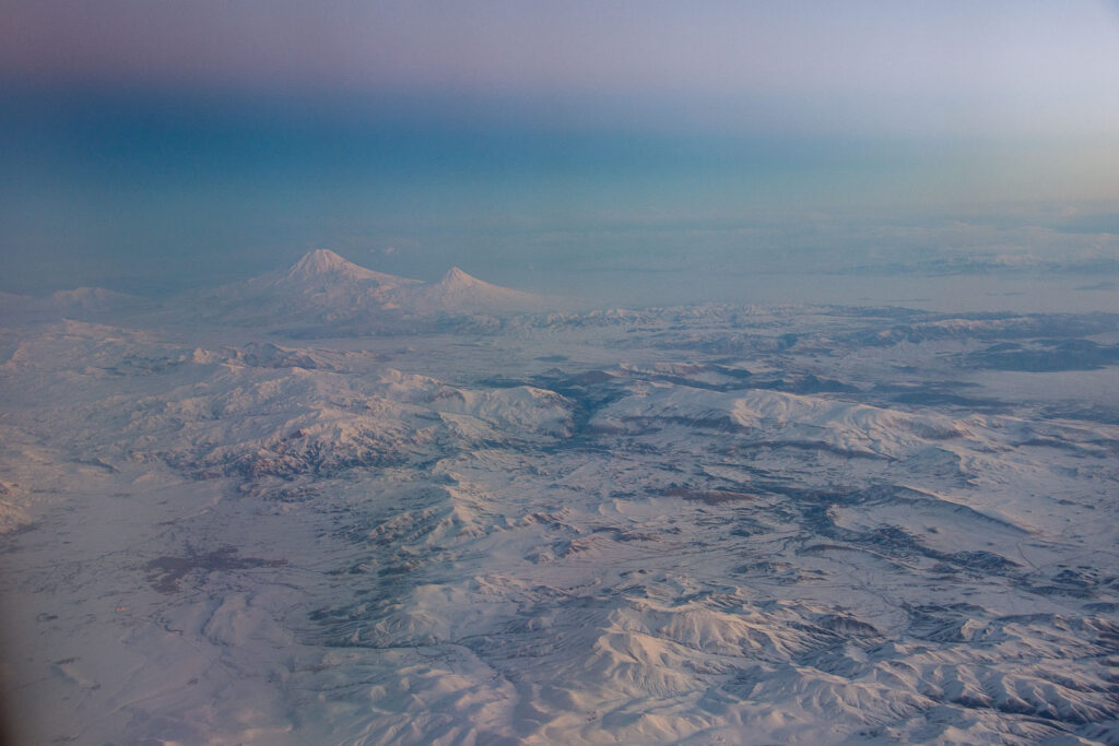 Mount Ararat from the air plane